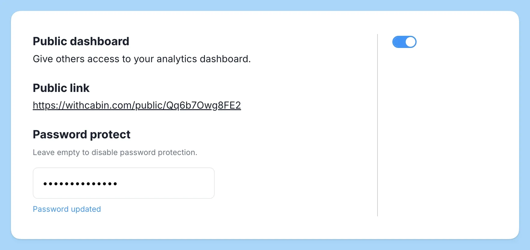 🔒 Password-protected public dashboards